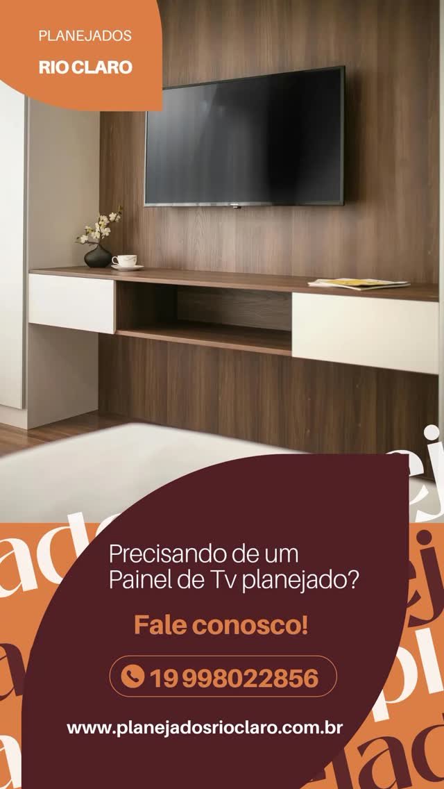 Móveis planejados em Rio Claro (painel de TV)